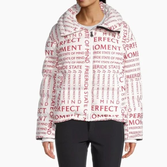 PREOWNED $650 PERFECT MOMENT RED PERFORMANCE SKI STATE DUVET DOWN PUFFER SZ LG - Picture 2 of 10